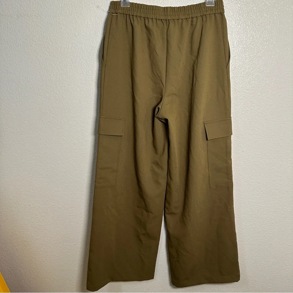 Wayf Olive Cargo Wide Leg‎ Pants Sz Small - Picture 9 of 13